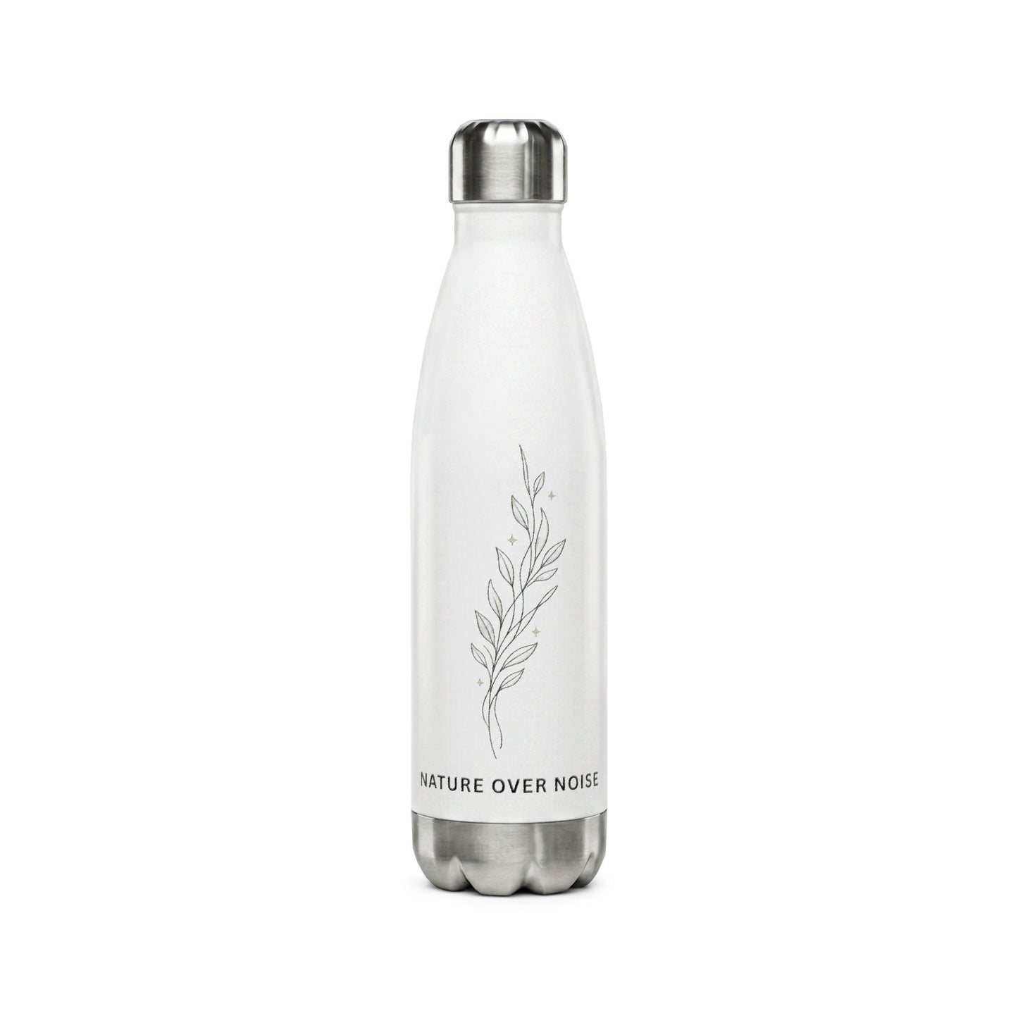 Nature Over Noise Stainless Steel Water Bottle — 17oz Insulated Eco Bottle