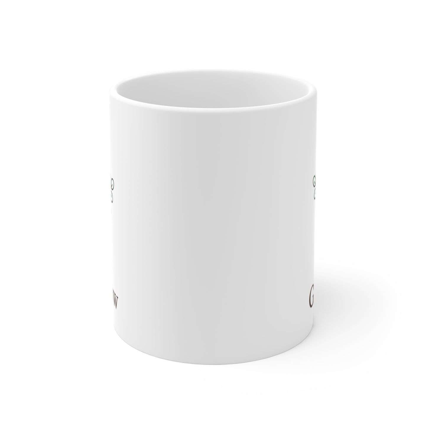 Grow Slow Plant Mug — Minimal Botanical 11oz Coffee Cup for Plant Lovers