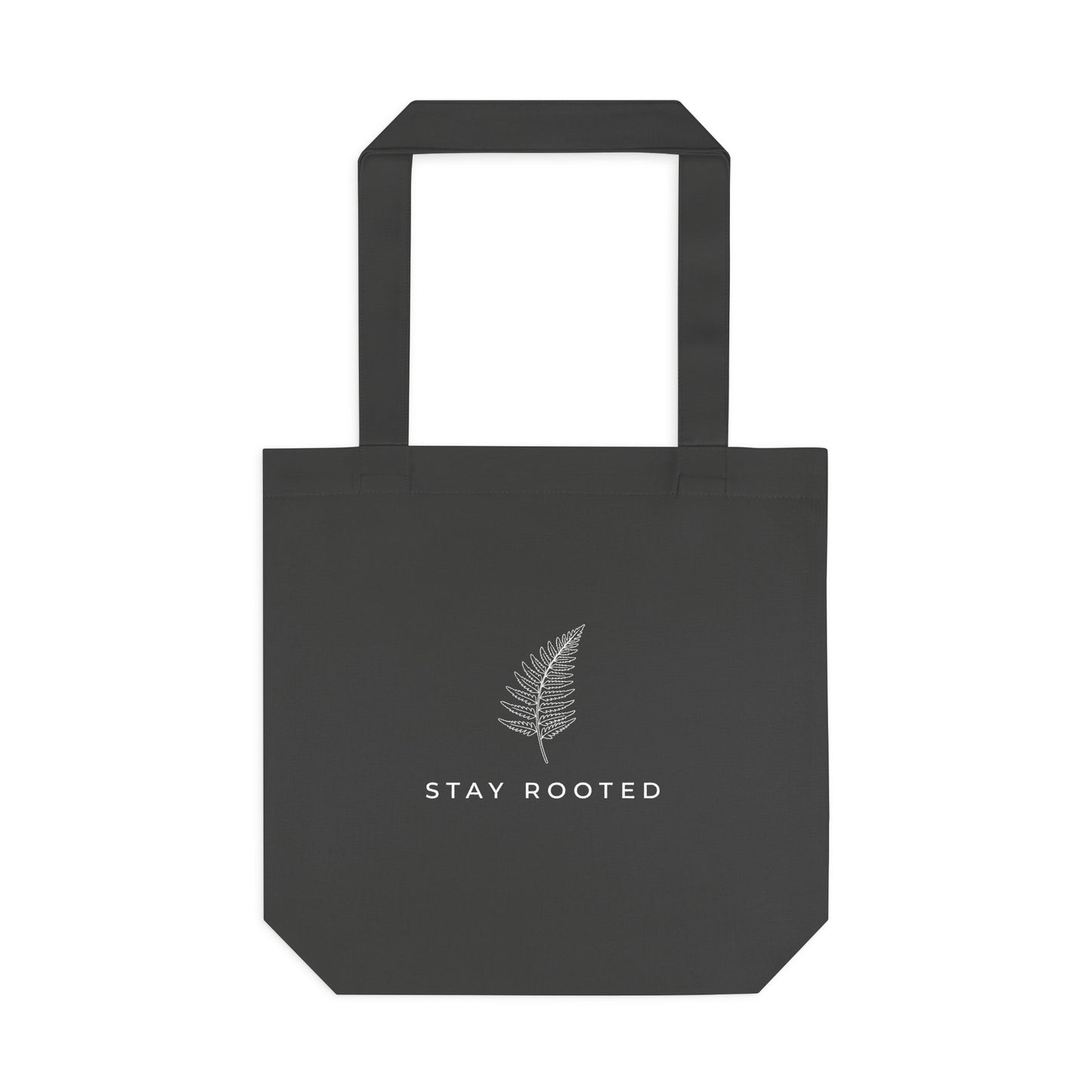 Stay Rooted Tote Bag — Minimal Fern Design Cotton Grocery & Market Bag