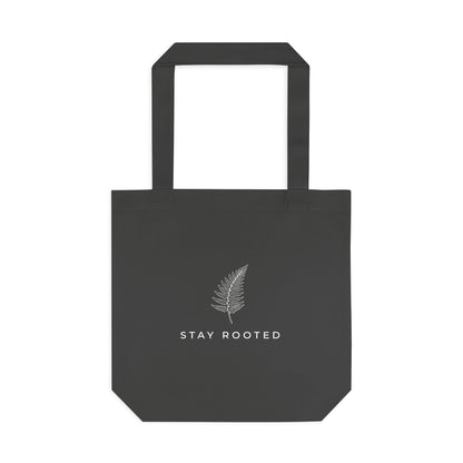 Stay Rooted Tote Bag — Minimal Fern Design Cotton Grocery & Market Bag