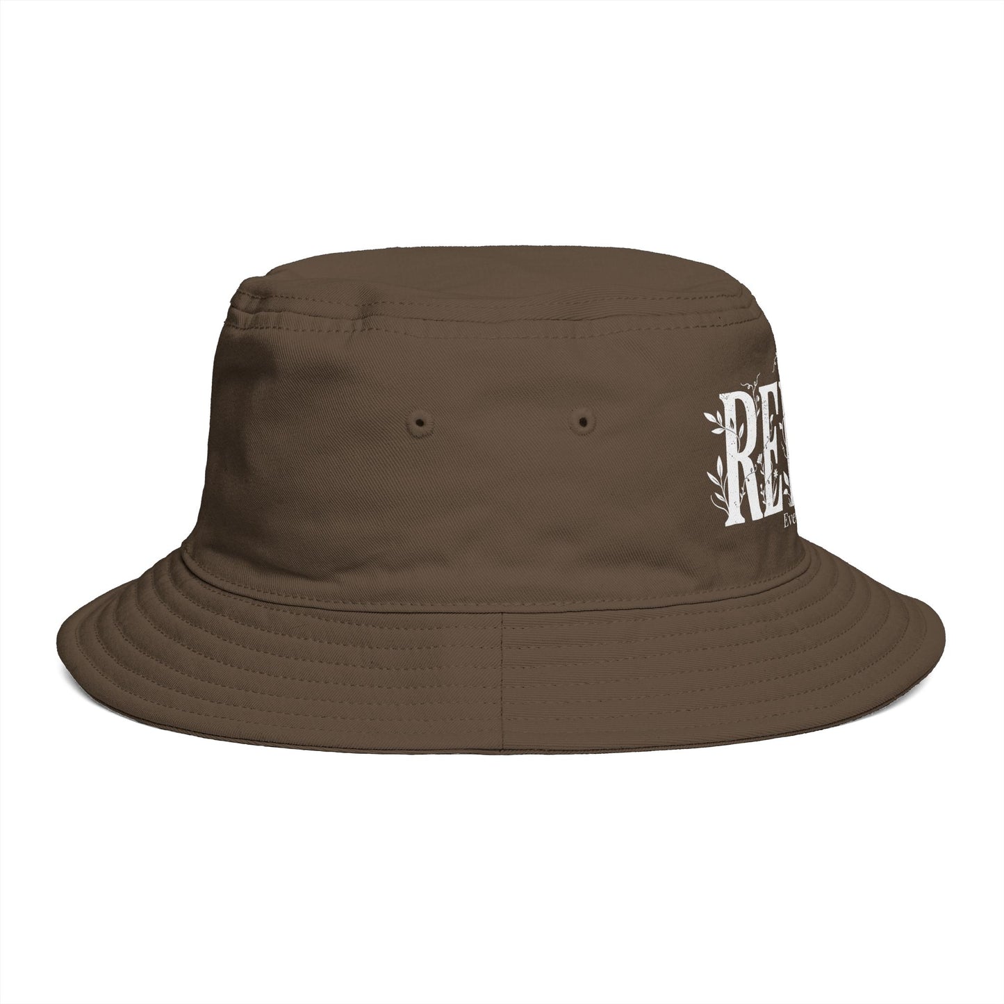 Rewild Everything Bucket Hat — Brown Outdoor Nature Hat