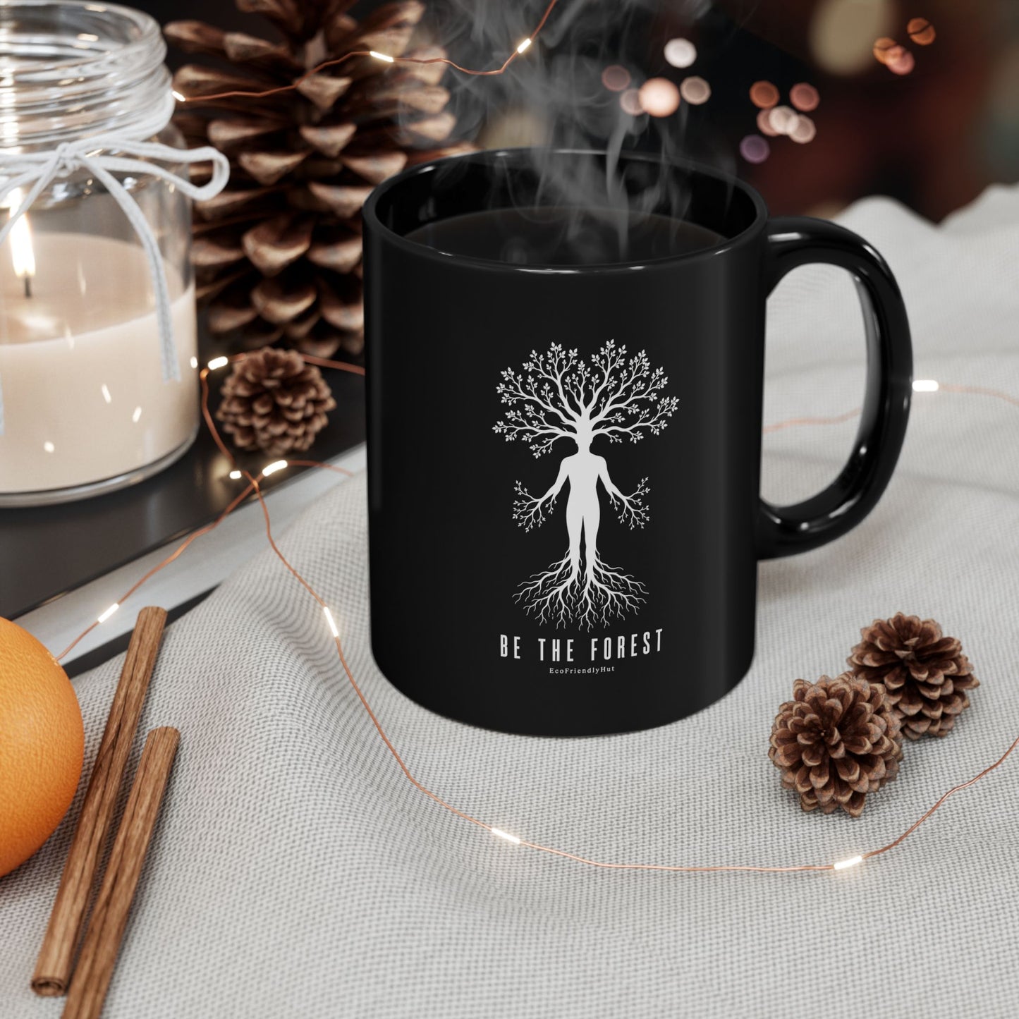 Be The Forest Black Coffee Mug — Tree of Life Inspirational 11oz/15oz