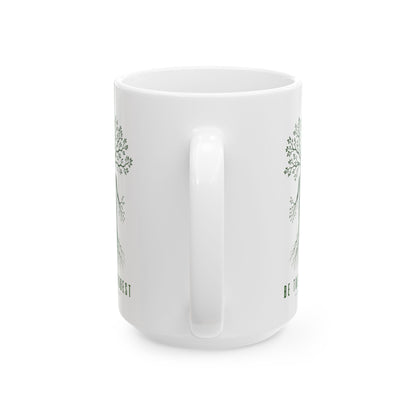 Herbal Tea Tree Ceramic Mug — Botanical Greenery 11oz & 15oz