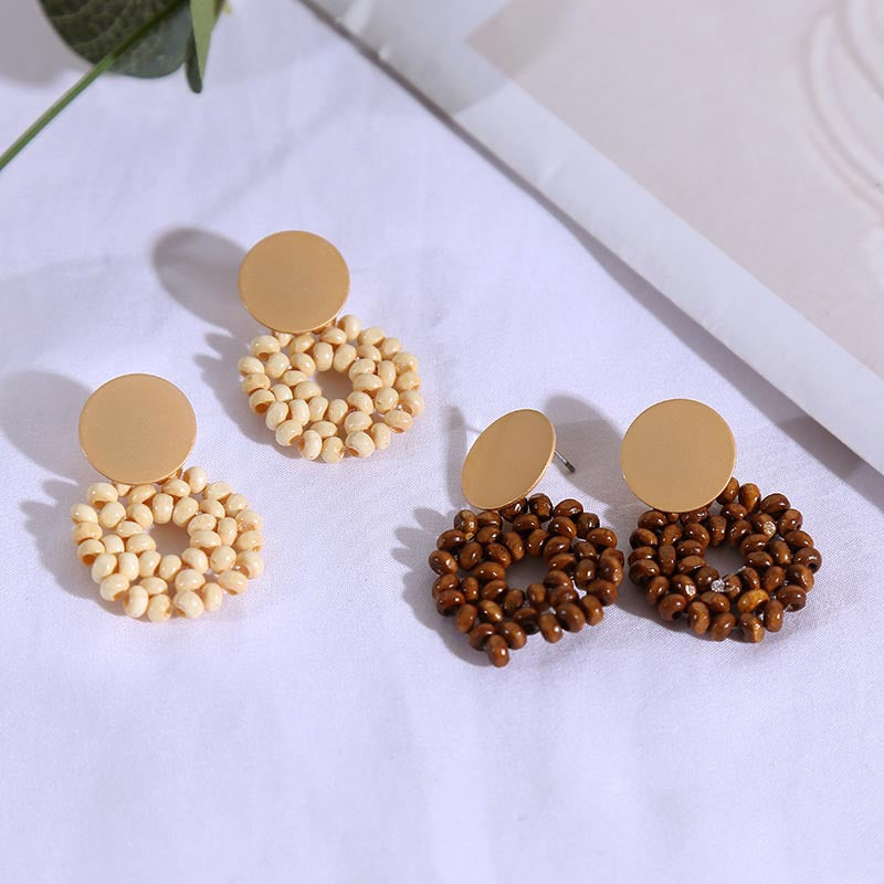 Women's Wooden Vintage Earrings