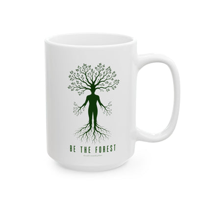 Herbal Tea Tree Ceramic Mug — Botanical Greenery 11oz & 15oz