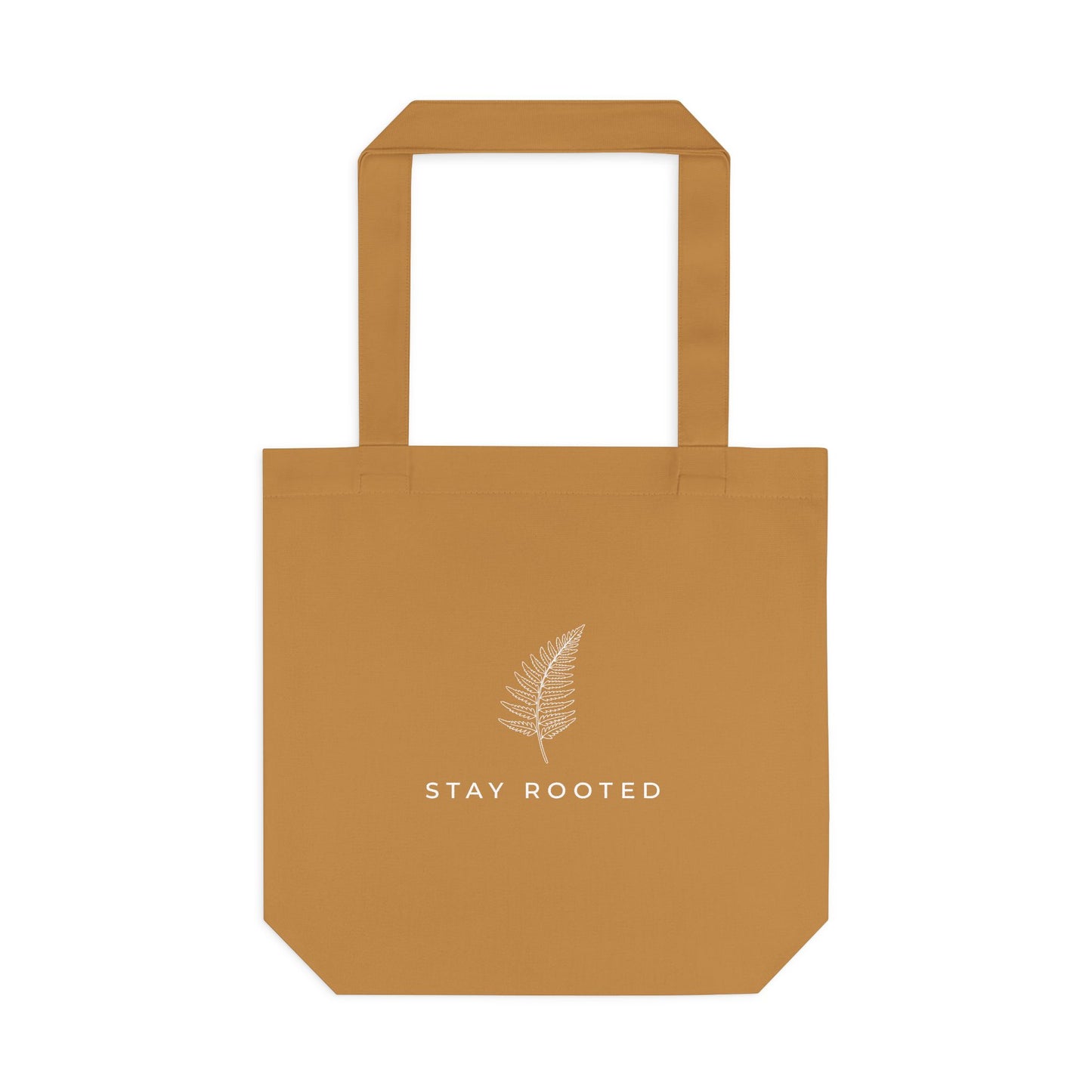 Stay Rooted Tote Bag — Minimal Fern Design Cotton Grocery & Market Bag