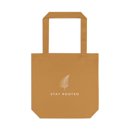 Stay Rooted Tote Bag — Minimal Fern Design Cotton Grocery & Market Bag