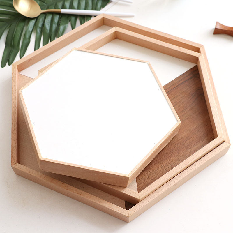 Hexagon Wooden Plate