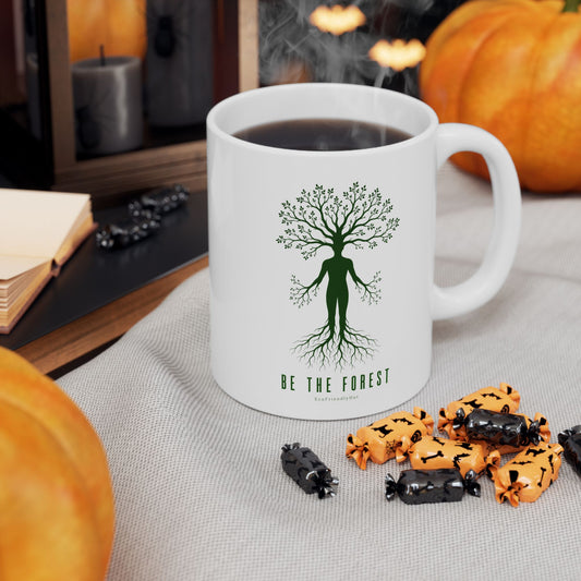 Herbal Tea Tree Ceramic Mug — Botanical Greenery 11oz & 15oz