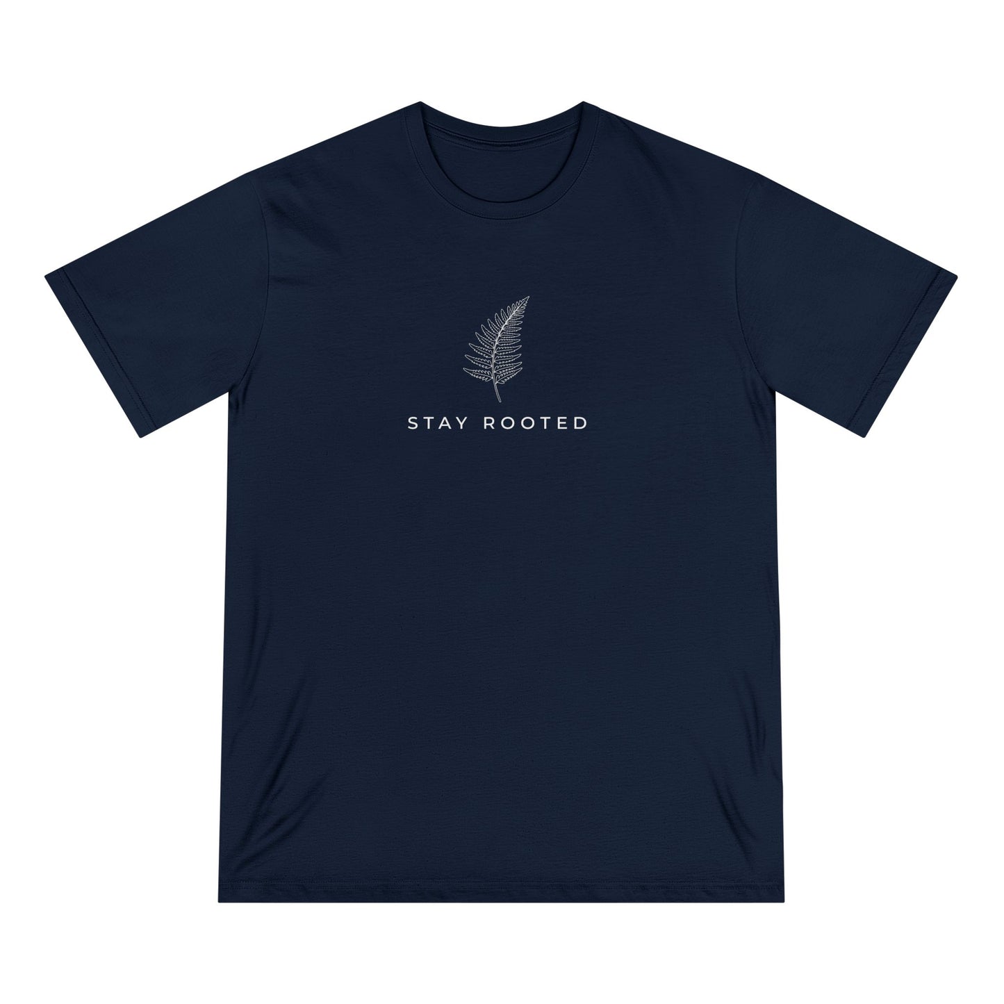 Stay Rooted Organic T-Shirt — Minimal Leaf Graphic, Natural Lifestyle Tee
