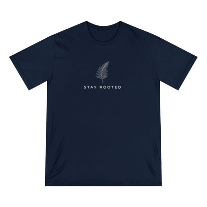 Stay Rooted Organic T-Shirt — Minimal Leaf Graphic, Natural Lifestyle Tee