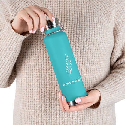 Nature Over Noise 22oz Vacuum Insulated Water Bottle — Stainless Copper-Lined Thermal Bottle