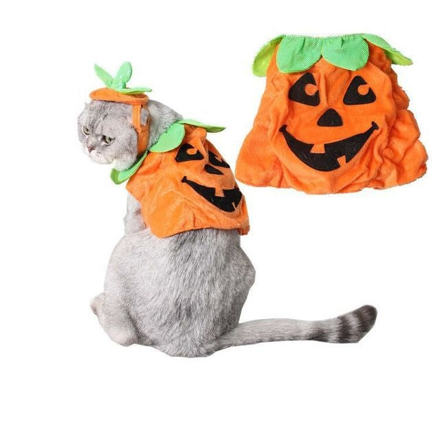 Halloween Cats Creative Pumpkin Shape Green Leaf Decoration Costume