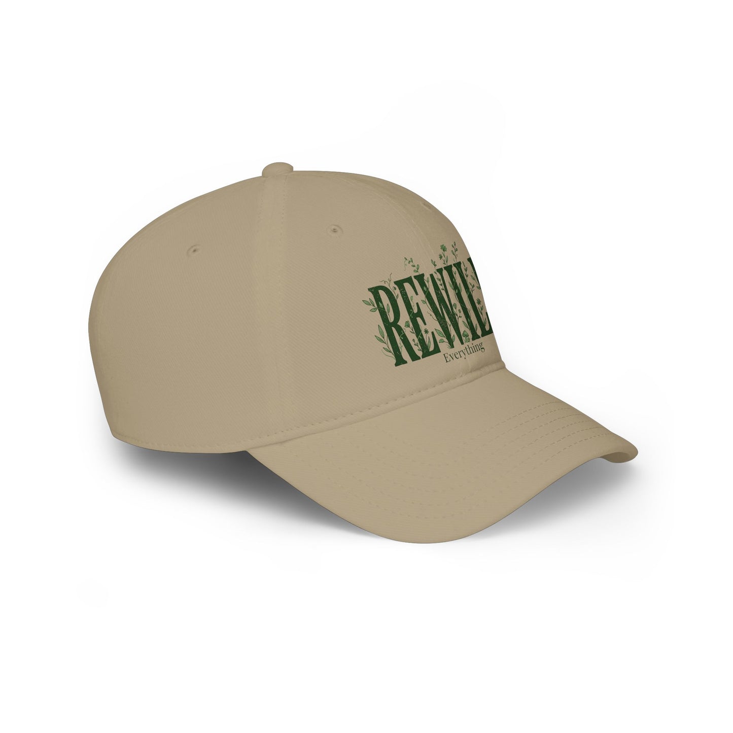 Rewild Everything Khaki Baseball Cap — Outdoor Nature, Conservation Hat