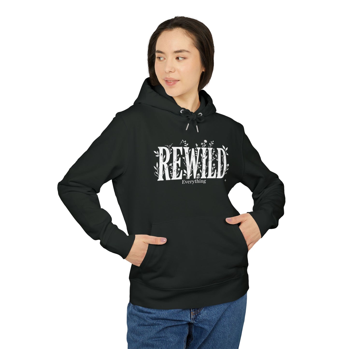 Rewild Hoodie — Botanical 'Rewild Everything' Eco Nature Sweatshirt