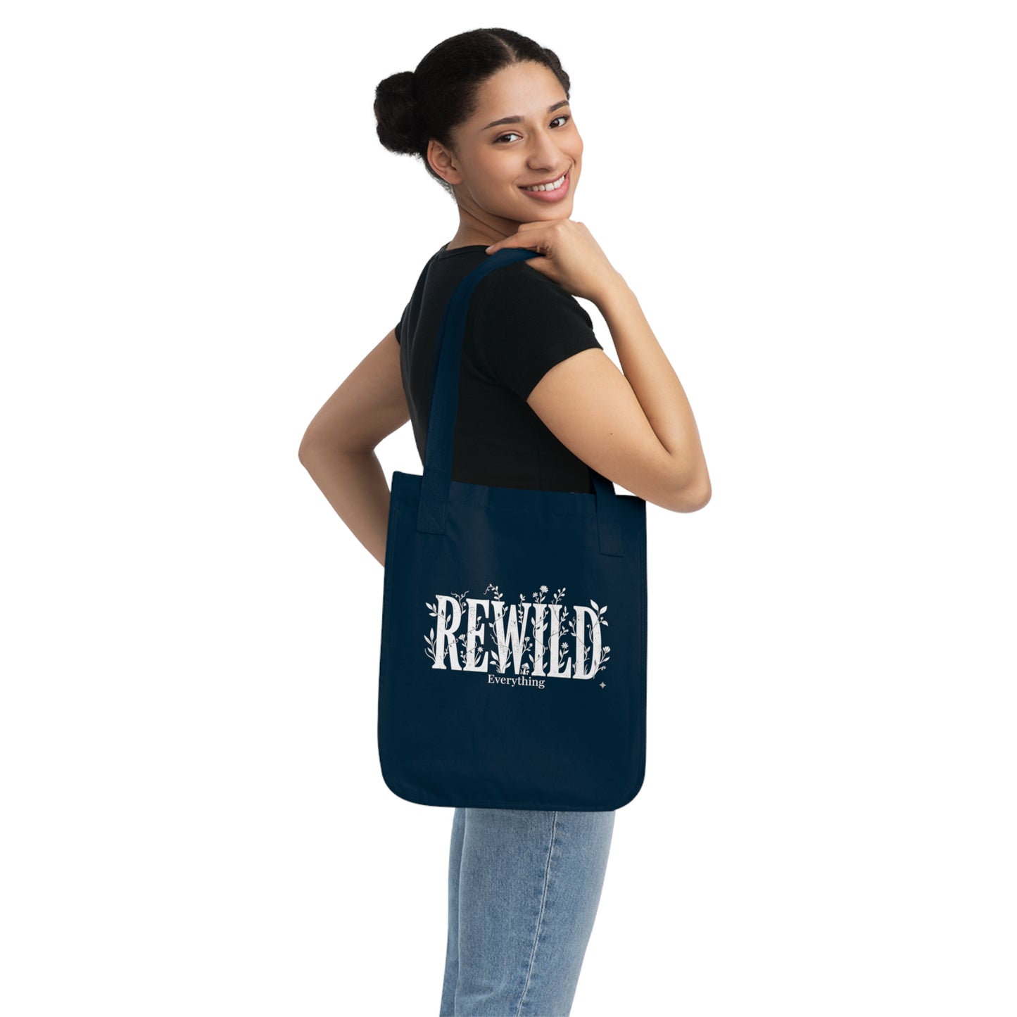 Rewild Everything Organic Canvas Tote — Eco-Friendly Plant Lover Bag
