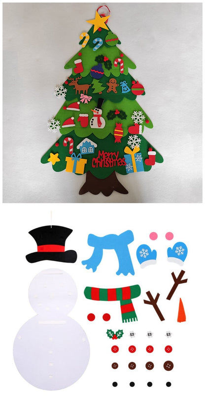 DIY Felt Christmas Tree New Year Toddler Kids Handmade Gift