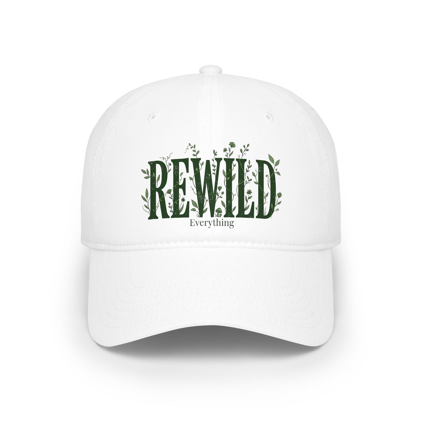 Rewild Everything Khaki Baseball Cap — Outdoor Nature, Conservation Hat