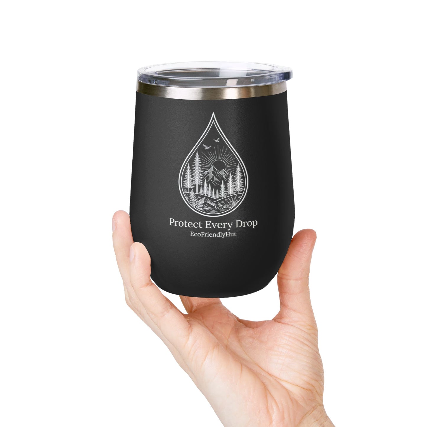 Protect Every Drop 12oz Wine Tumbler — Eco-Friendly Stainless Insulated Cup
