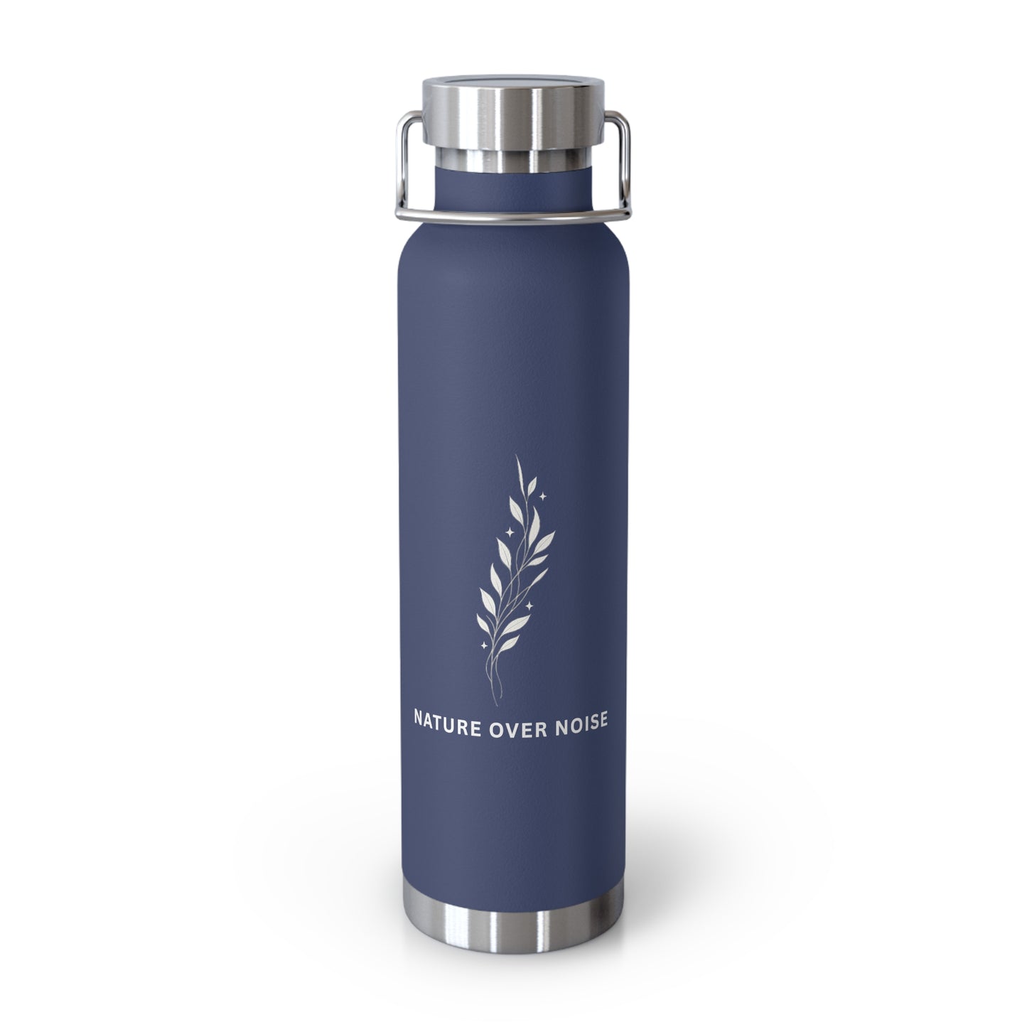 Nature Over Noise 22oz Vacuum Insulated Water Bottle — Stainless Copper-Lined Thermal Bottle