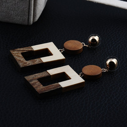 Vintage Wooden Wood Earrings