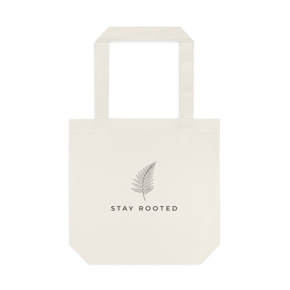 Stay Rooted Tote Bag — Minimal Fern Design Cotton Grocery & Market Bag