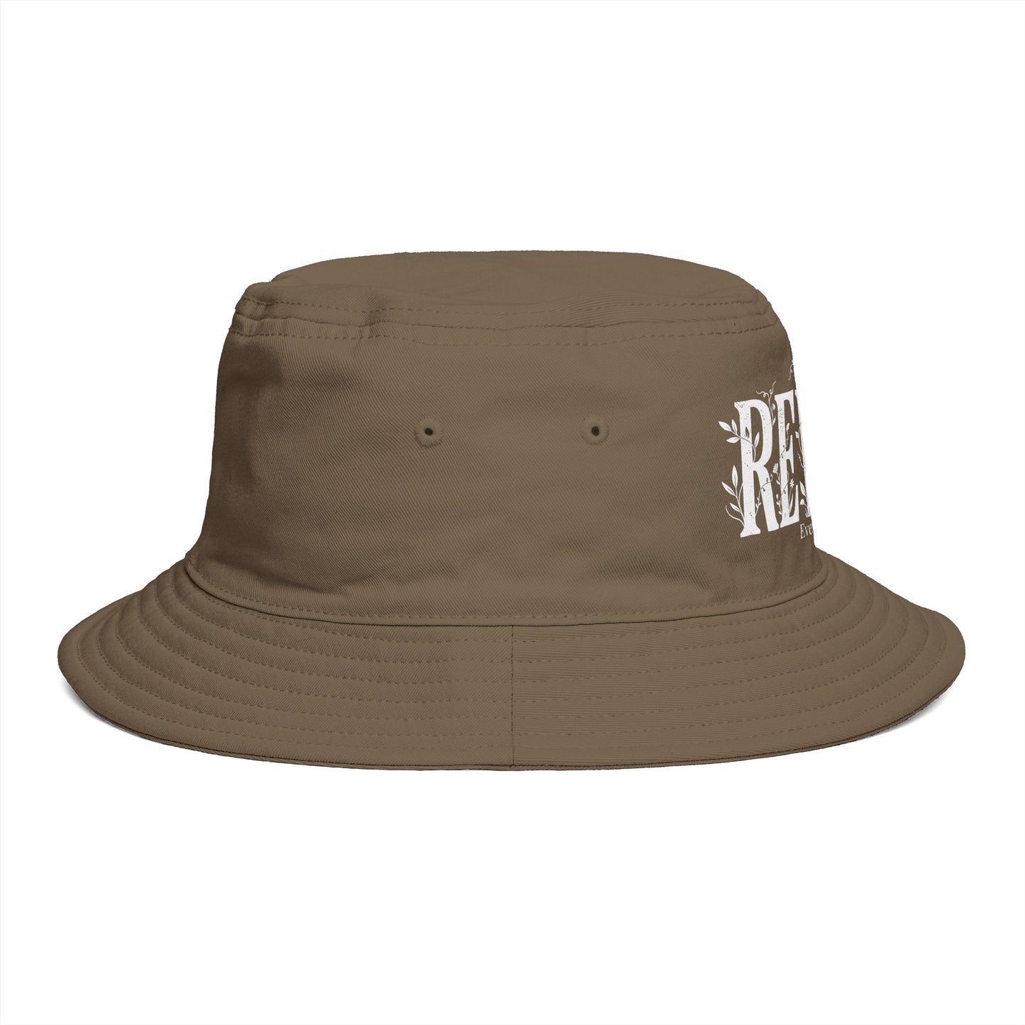 Rewild Everything Bucket Hat — Brown Outdoor Nature Hat