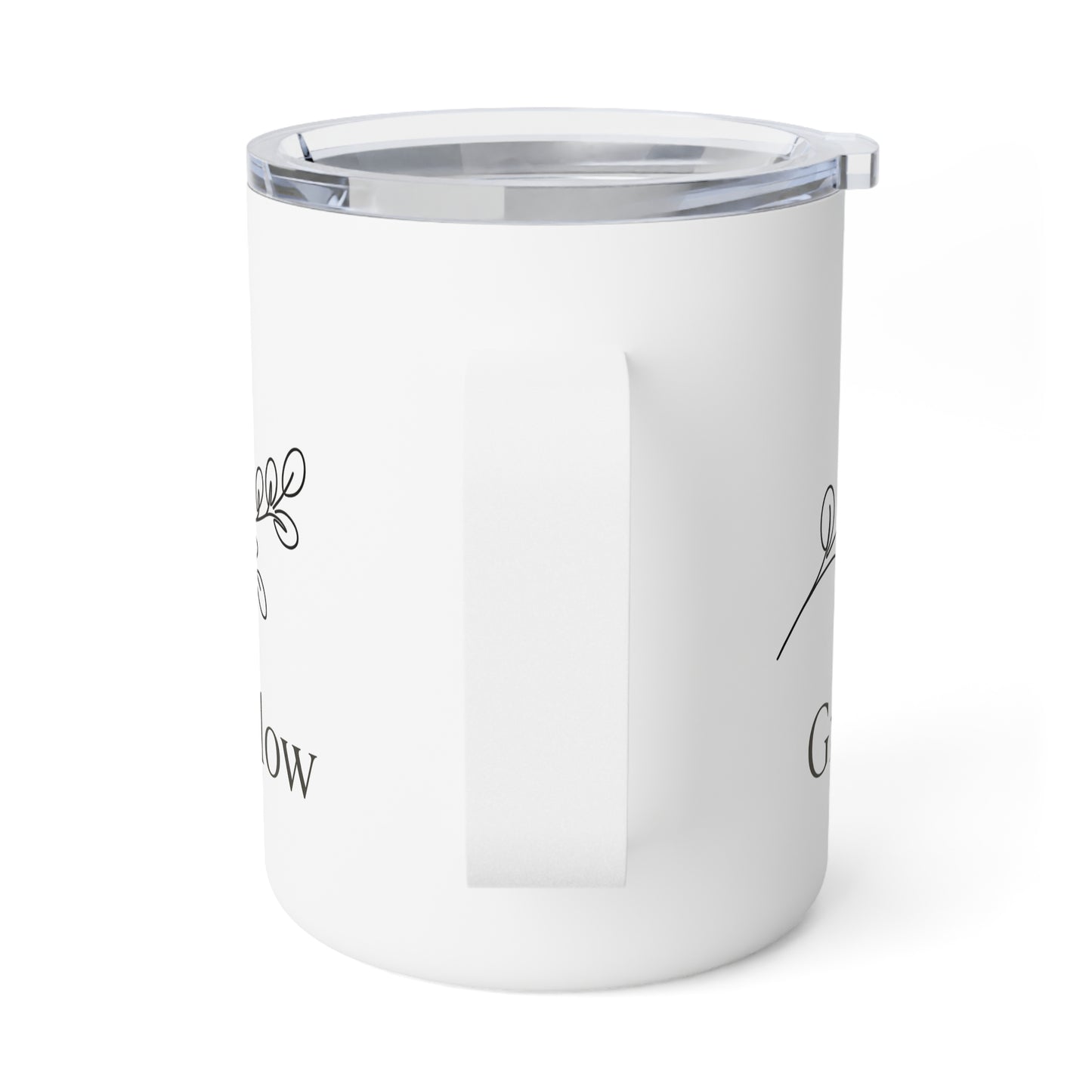 Insulated Coffee Mug — "Grow Slow" Minimal Botanical 10oz Travel Tumbler