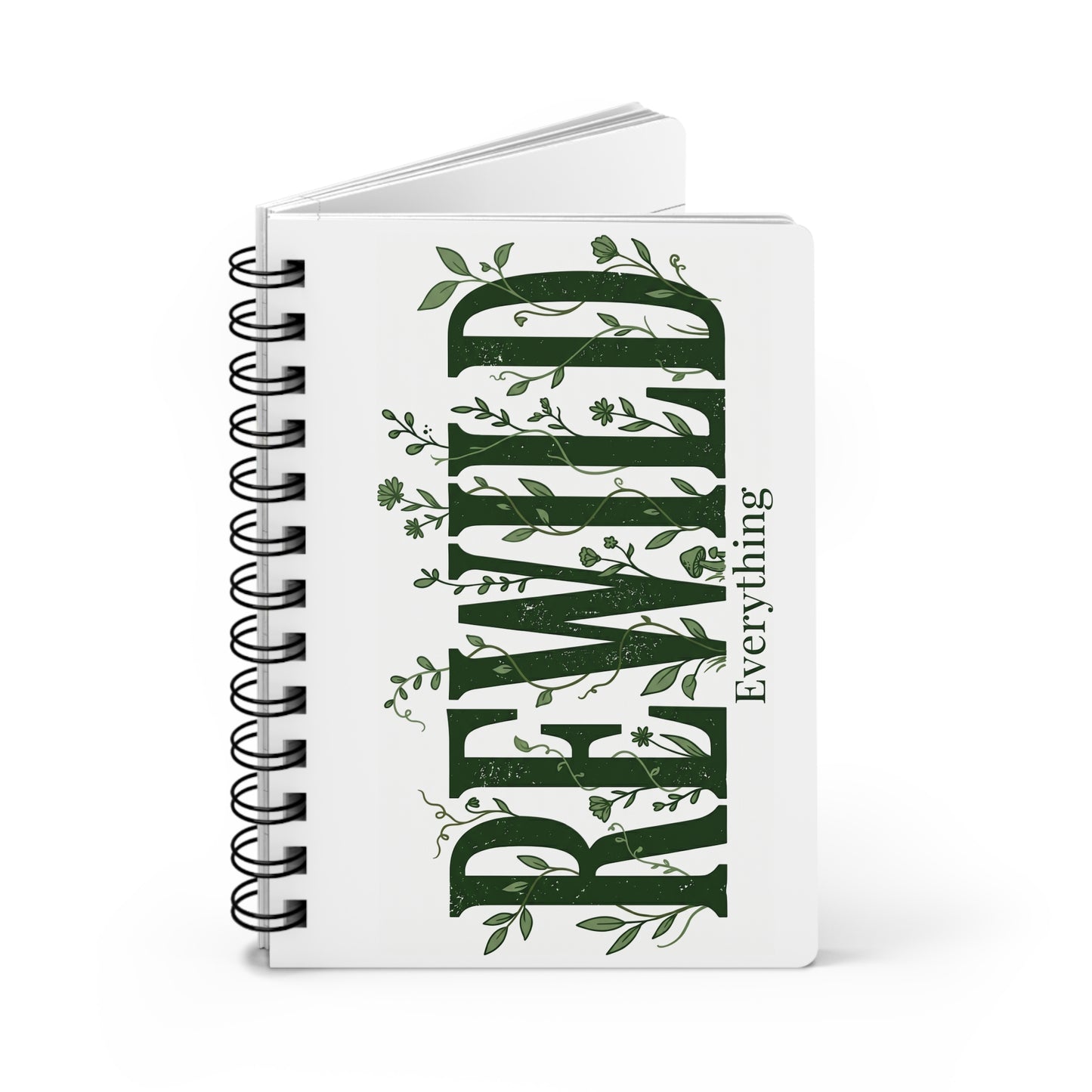 Renewed Everything Spiral Journal — Botanical Inspirational Notebook for Gratitude, Reflection & Everyday Planning