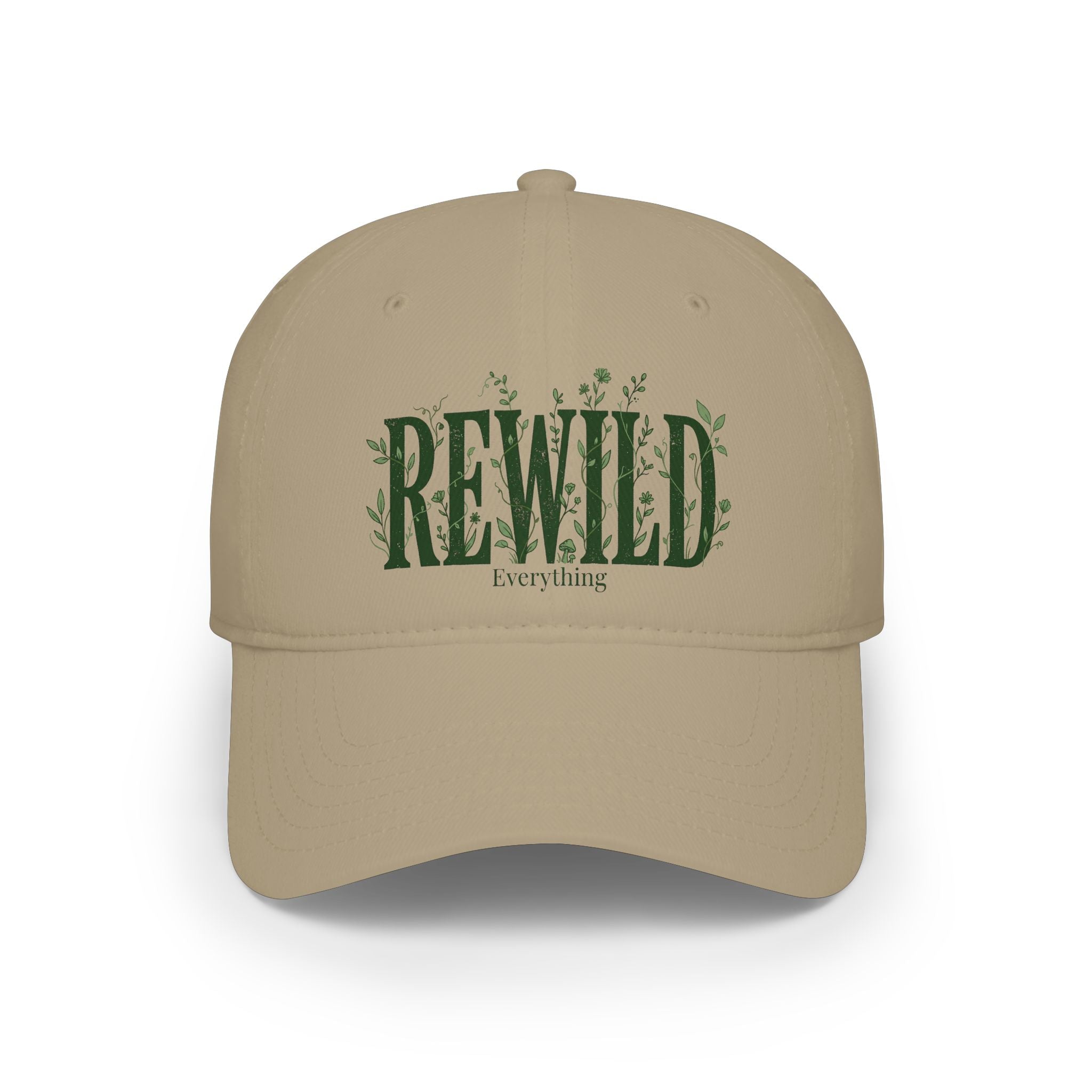 rewild-everything-khaki-baseball-cap-outdoor-nature-conservation-hat