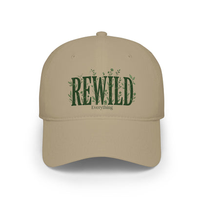 Rewild Everything Khaki Baseball Cap — Outdoor Nature, Conservation Hat