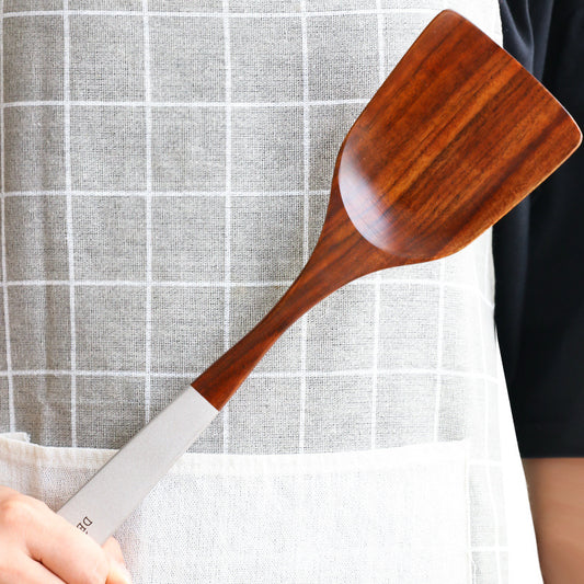 Pure Natural Teak Solid Wood Long Handle Spoon Set
