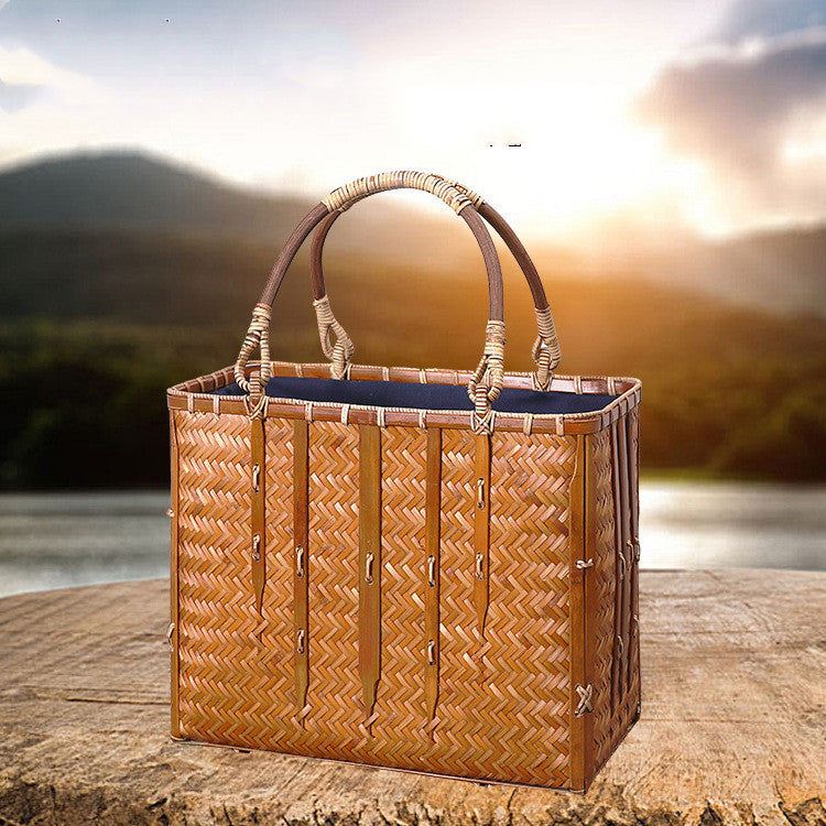 Bamboo Woven Handbag