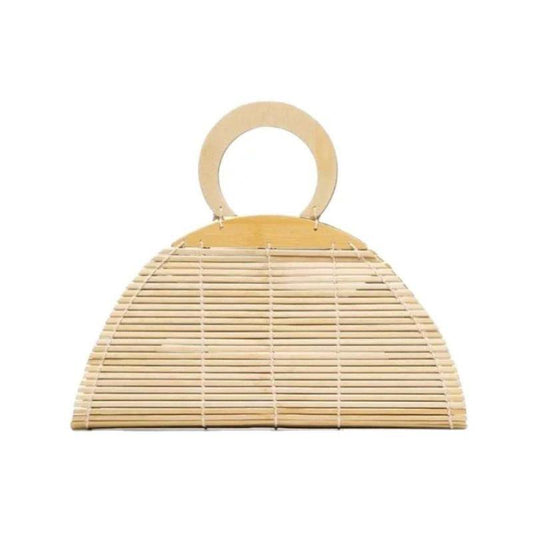 Hand-Woven Bamboo Root Clutch