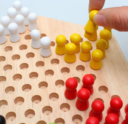 Hexagon Checkers Wooden Puzzle