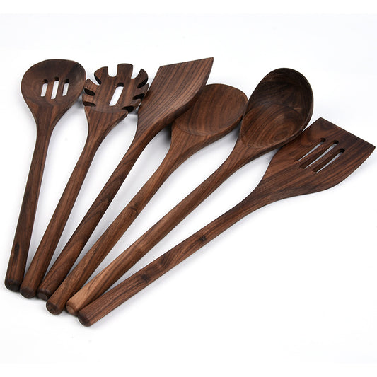 New 6-Piece Black Walnut Kitchen Wooden Spoon Set