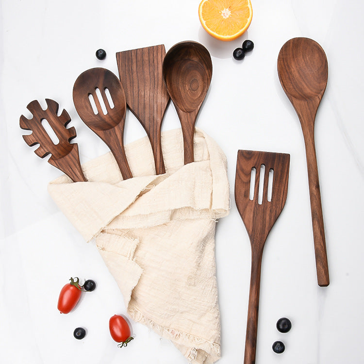 New 6-Piece Black Walnut Kitchen Wooden Spoon Set