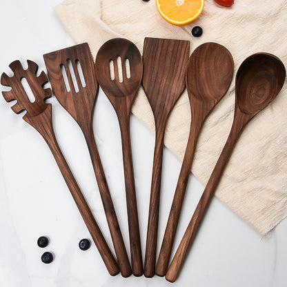 New 6-Piece Black Walnut Kitchen Wooden Spoon Set