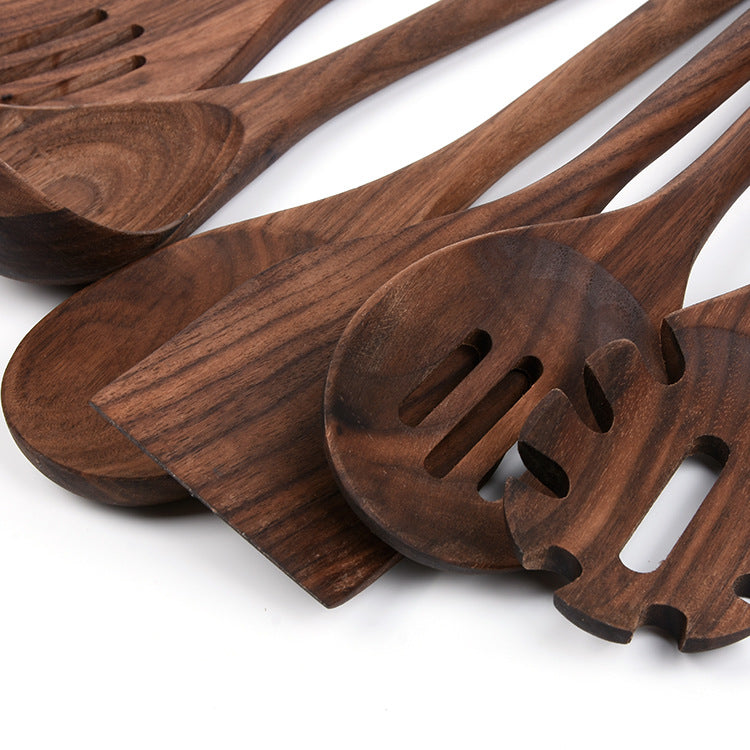 New 6-Piece Black Walnut Kitchen Wooden Spoon Set