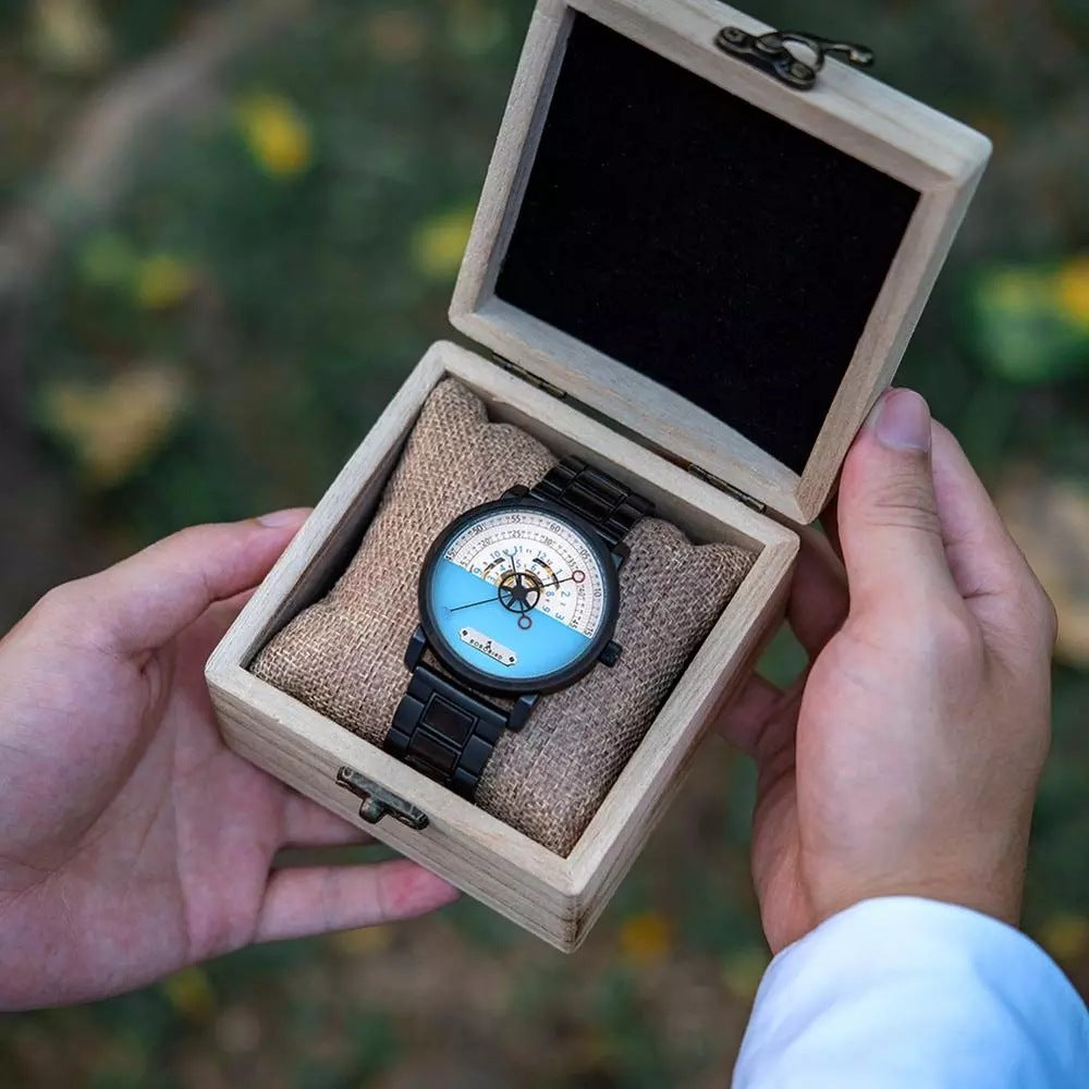Wooden Hand Mounted Waterproof Christmas Gift Watch