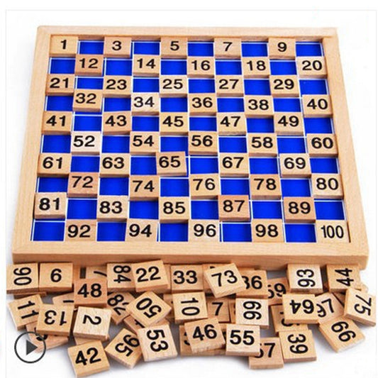 Children's Math Wooden Montessori 1-100 Number Continuous Board