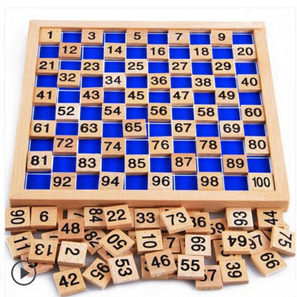 Children's Math Wooden Montessori 1-100 Number Continuous Board