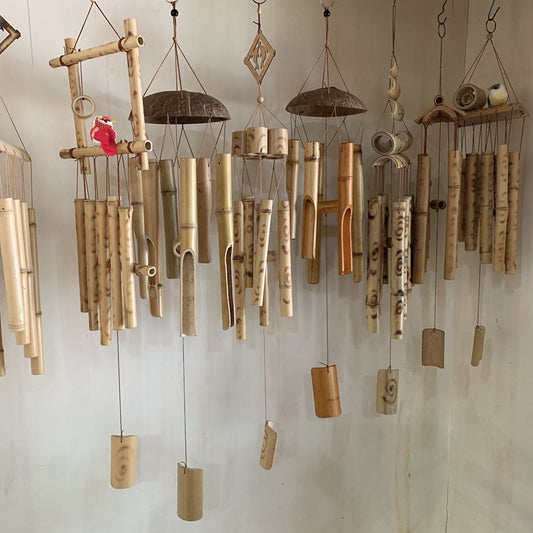 Ornaments Coconut Shell Covered Bamboo Wind Chimes