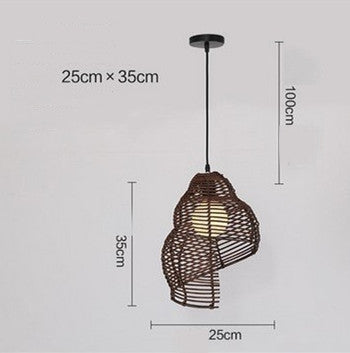 Snail Rattan Pendant Light