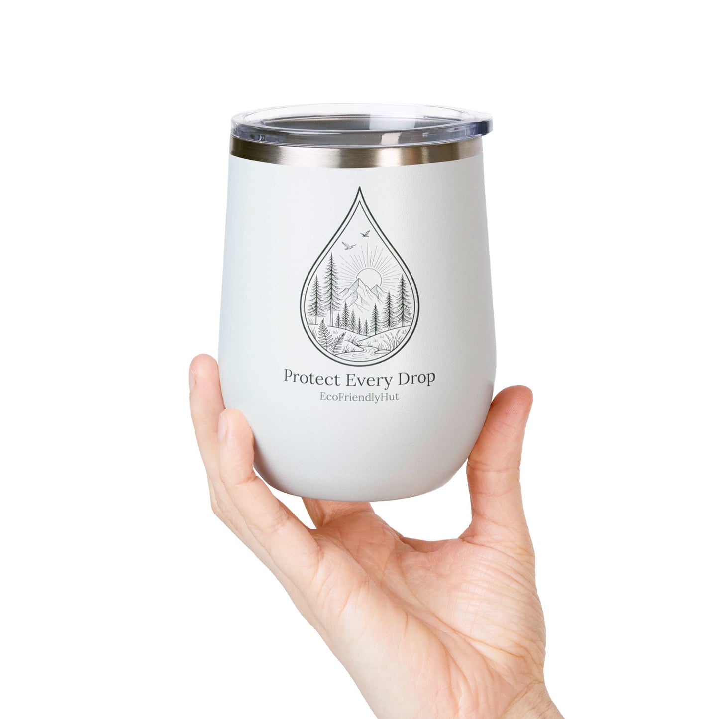 Protect Every Drop 12oz Wine Tumbler — Eco-Friendly Stainless Insulated Cup