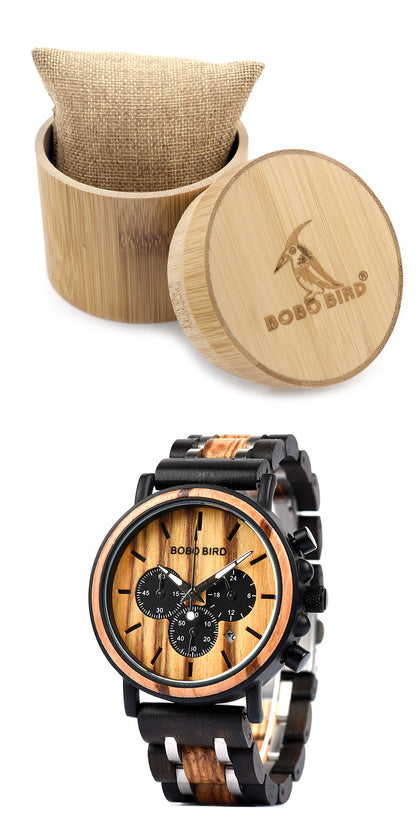 Wooden Pointer Number watch