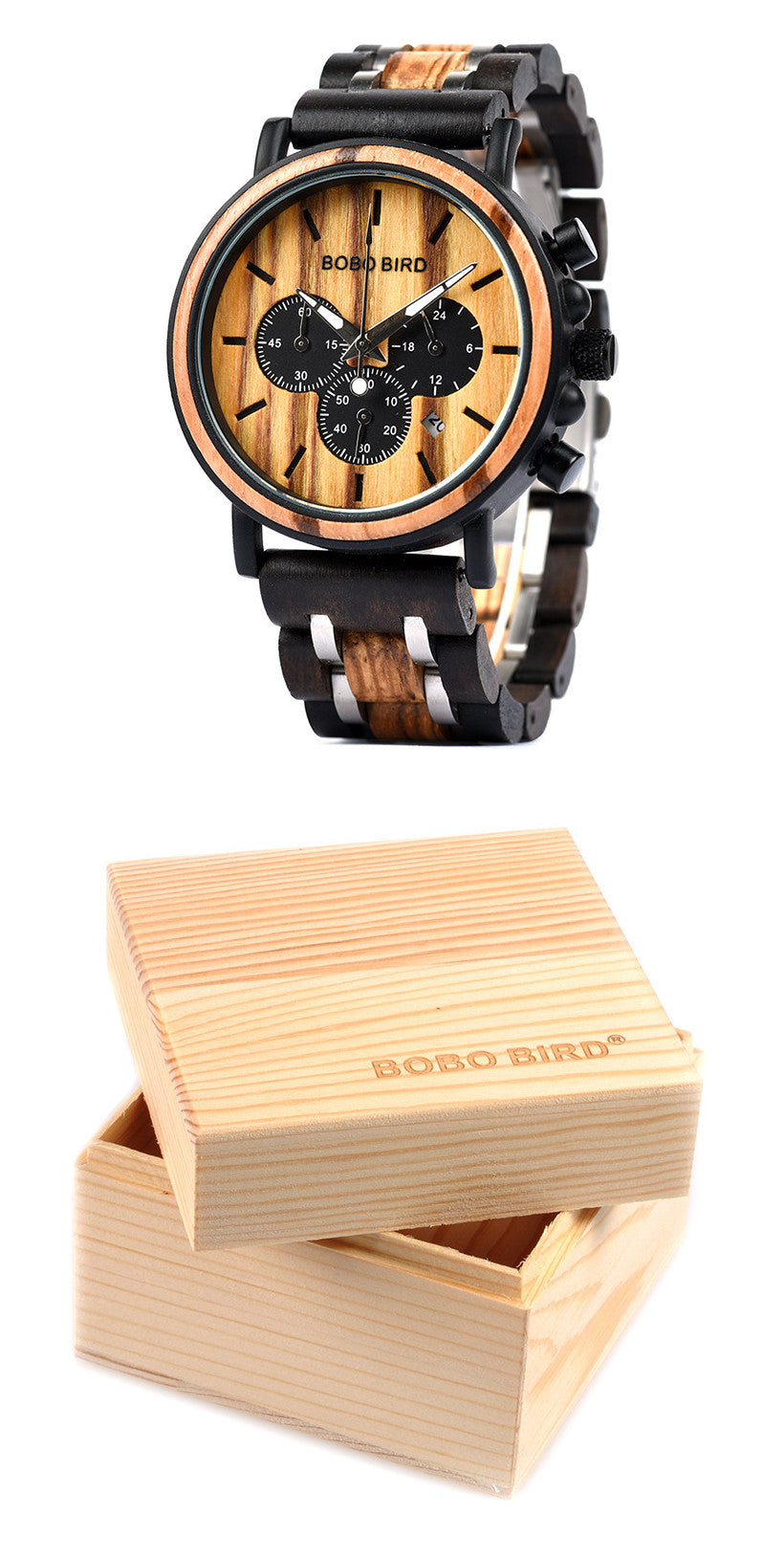 Wooden Pointer Number watch