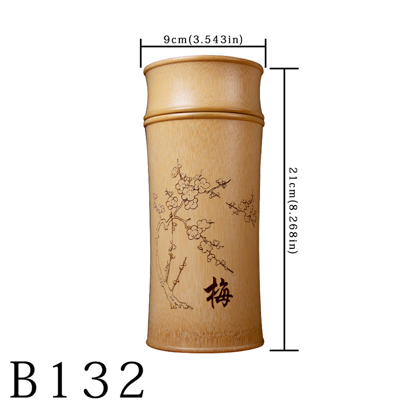 Retro Carved Bamboo Tea Jar