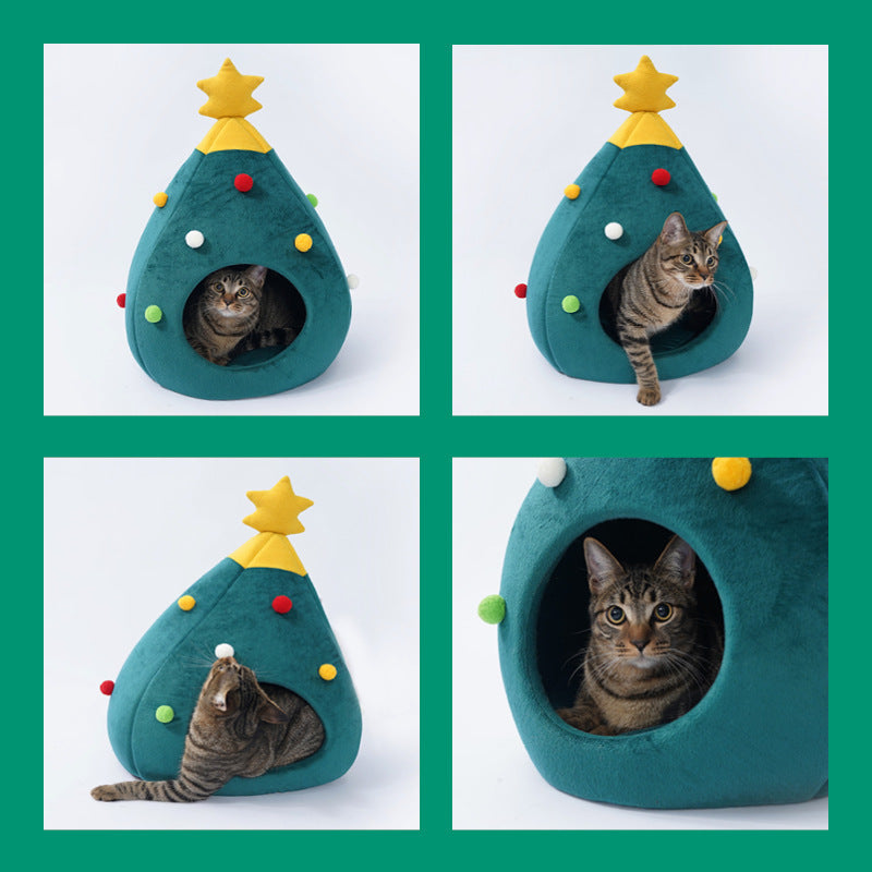 Pet Christmas Tree Cat Bed