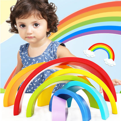 Kids Wooden Rainbow Buliding Blocks